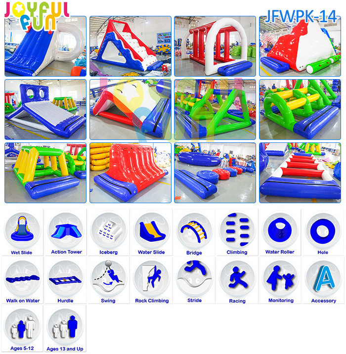 JOYFUL FUN small inflatable water obstacle course for pool inflatable commercial water park