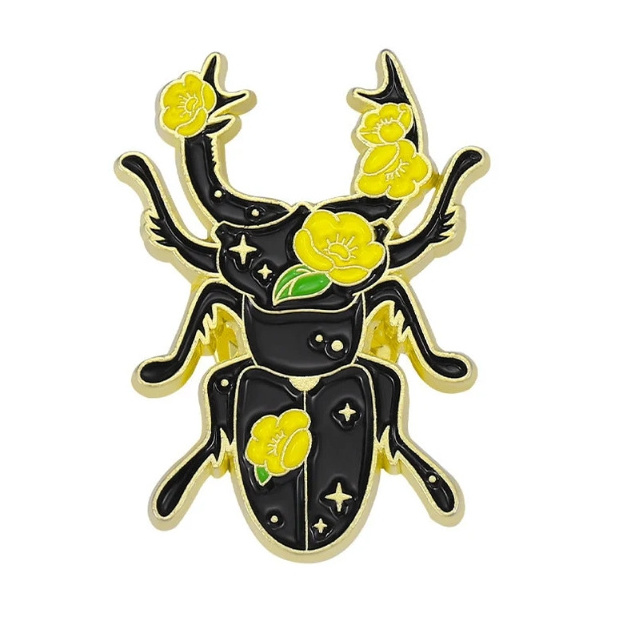 Factory Wholesale Stainless Steel Chic Insect Enamel Pin High Polished Delicate Scorpion Cicada Pin Anime Brooch