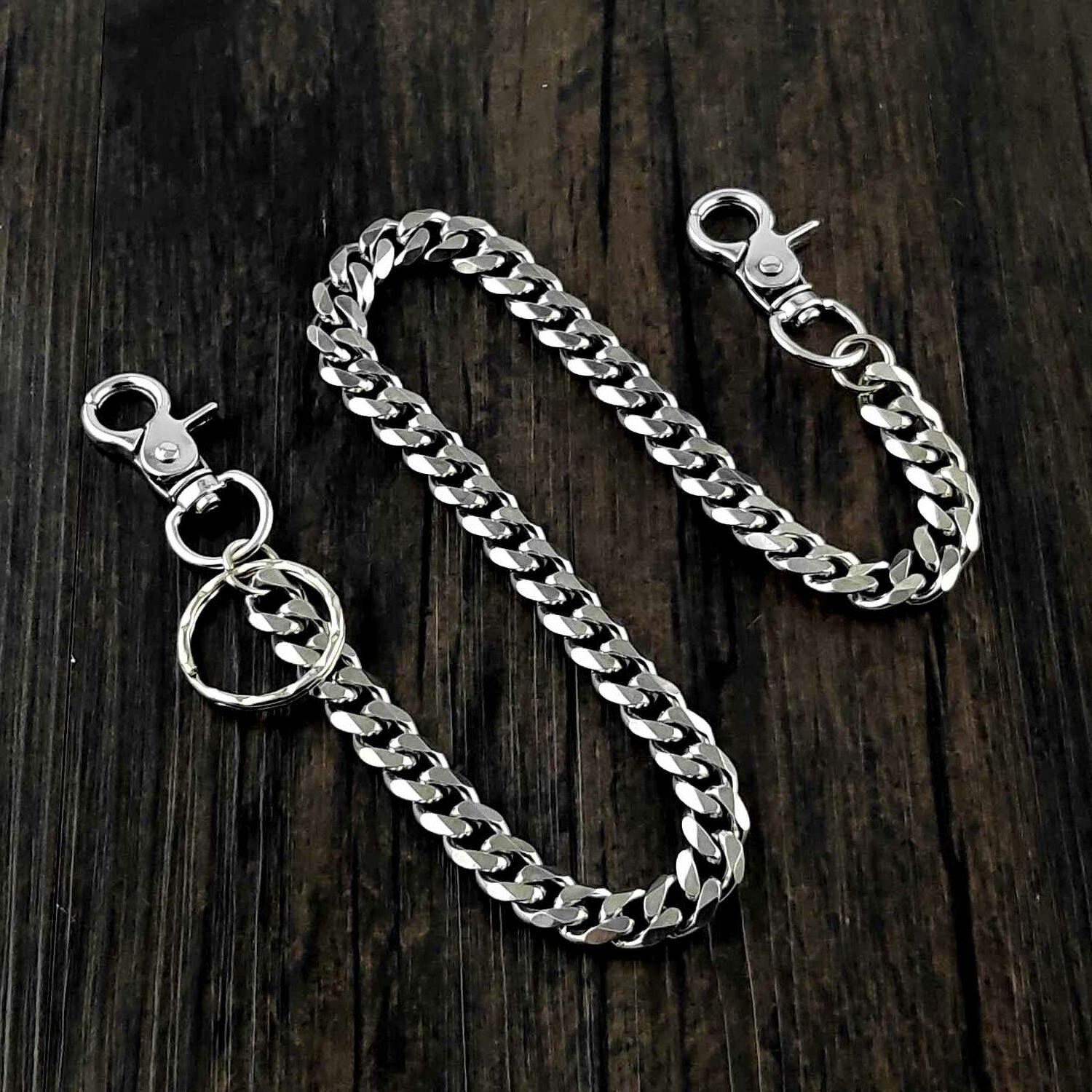 Custom Design Wallet Chain Fashion Men'S Jean Chain Silver Stainless Steel Biker Wallet Chain Any Length Acceptable