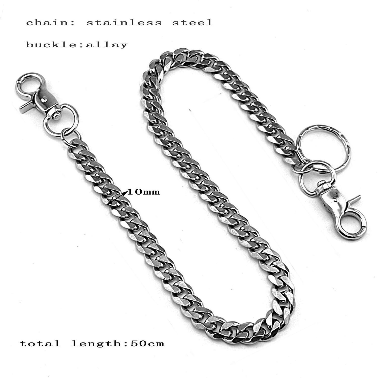 Custom Design Wallet Chain Fashion Men'S Jean Chain Silver Stainless Steel Biker Wallet Chain Any Length Acceptable