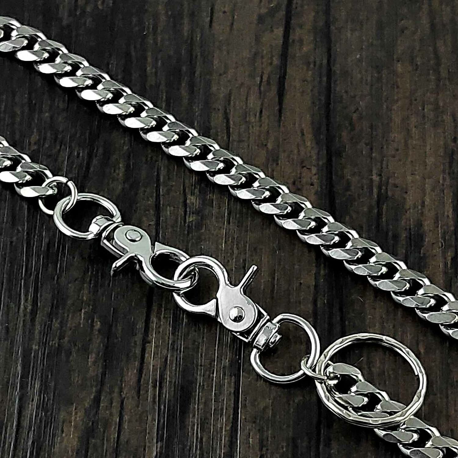 Custom Design Wallet Chain Fashion Men'S Jean Chain Silver Stainless Steel Biker Wallet Chain Any Length Acceptable