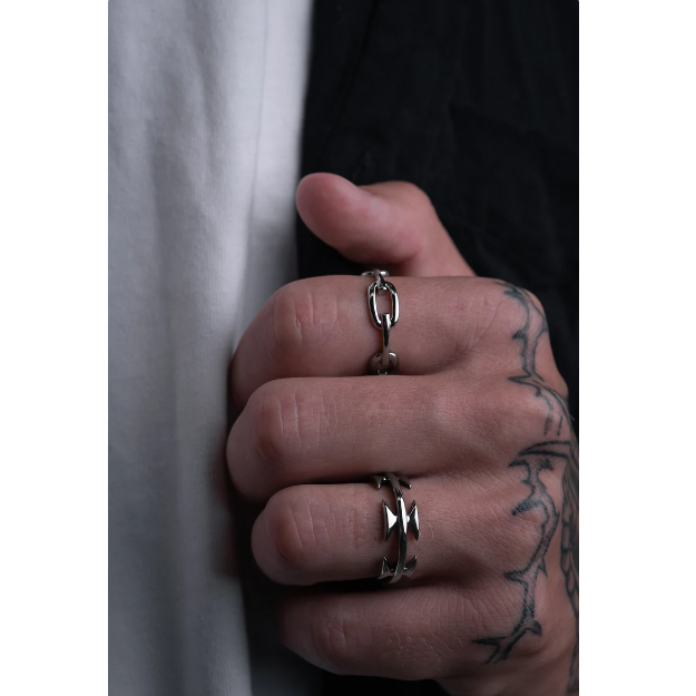 316l Stainless Steel Fashionable Razor Wire Ring High Polished Minimalist Unique Mens Stackable Rings