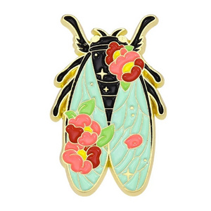 Factory Wholesale Stainless Steel Chic Insect Enamel Pin High Polished Delicate Scorpion Cicada Pin Anime Brooch