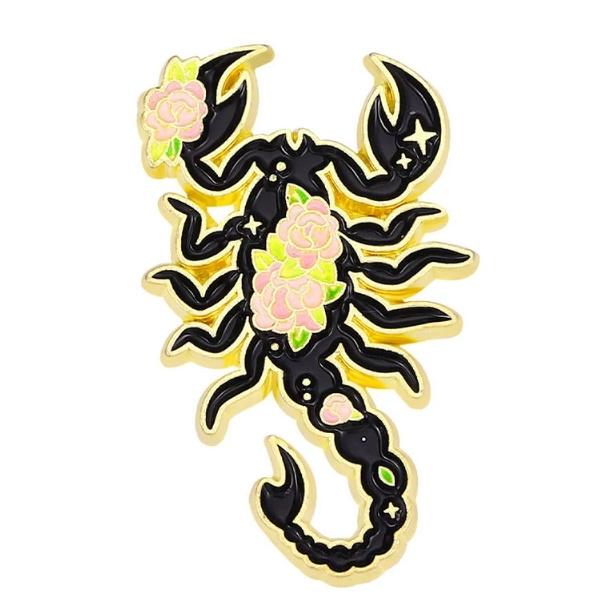 Factory Wholesale Stainless Steel Chic Insect Enamel Pin High Polished Delicate Scorpion Cicada Pin Anime Brooch