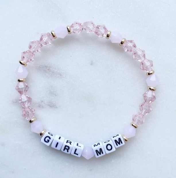 Mom Letter Bracelet Personalized Word Bracelet Czech Crystal Beads Personalized Gift 2024 New Design Bracelet