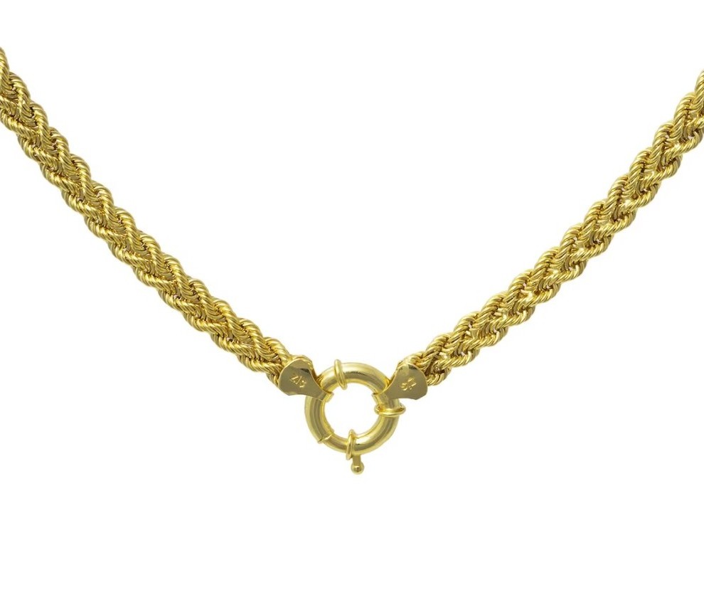 New Trend Sailor Lock Clasp Necklace 18k Gold Plated Stainless Steel Simple Chain Necklace Men Tarnish Free Jewelry