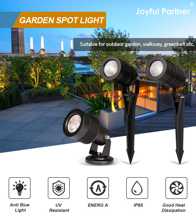 IP65 10W 3000K LED Garden Light With Spike Waterproof Adjustable Yard Pathway Landscape Courtyard Spot Lamp