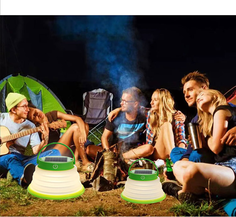 Joyful Partner Outdoor Rechargeable Camping LED Lantern Foldable Inflatable Solar camping light for camping