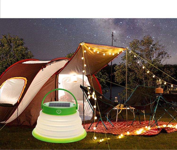 Joyful Partner Outdoor Rechargeable Camping LED Lantern Foldable Inflatable Solar camping light for camping