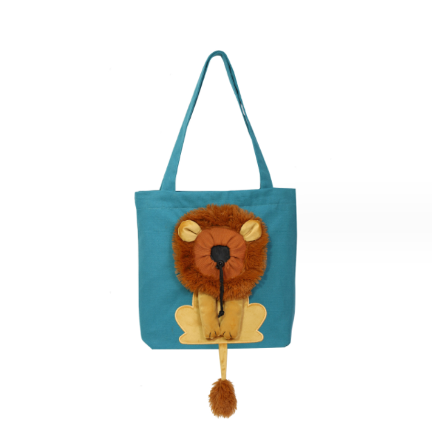 Outgoing Travel Pets Handbag Lion Design Pet Carriers Bag Portable Breathable Cat Bag