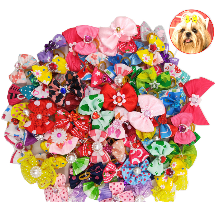 Pet hair accessories dog luxury hair accessories small cat bowknot hairpin