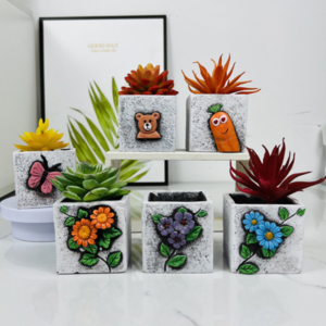 Indoor flower pots and planters new design flower pot cement ceramic succulent flower pot