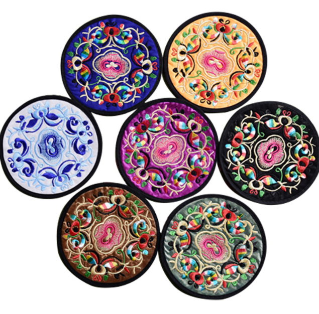 Chinese Style Cloth Embroidery Coasters Hot MilkInsulation Anti -Hot Pad Table Mats