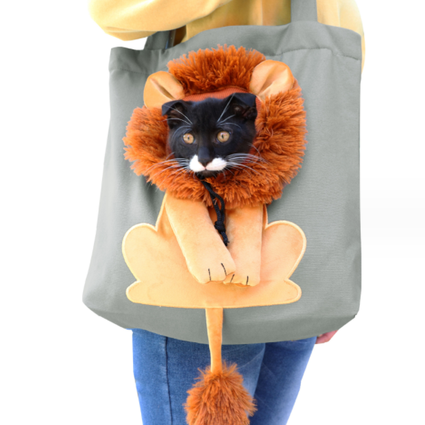 Outgoing Travel Pets Handbag Lion Design Pet Carriers Bag Portable Breathable Cat Bag