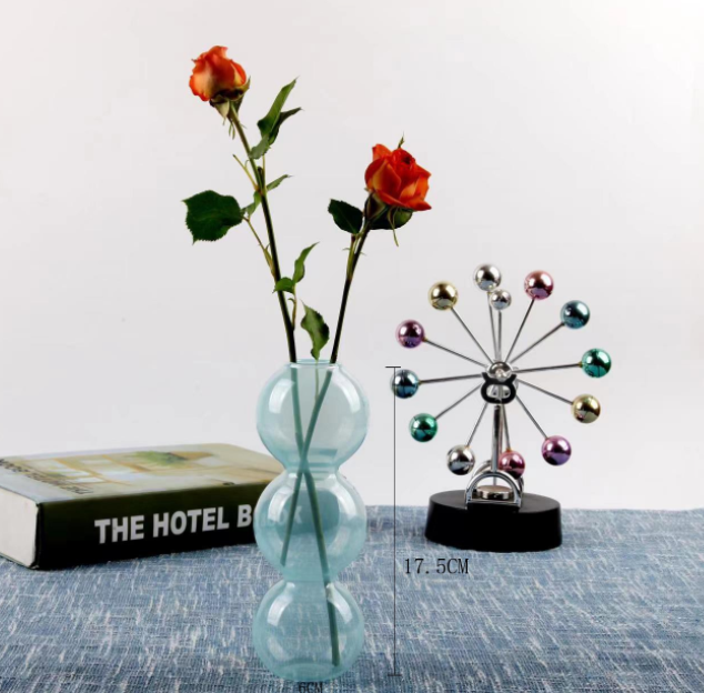 Aesthetic Room Decor Bubble Ball Flower Bottle Arrangement Table Glass Flower Vase