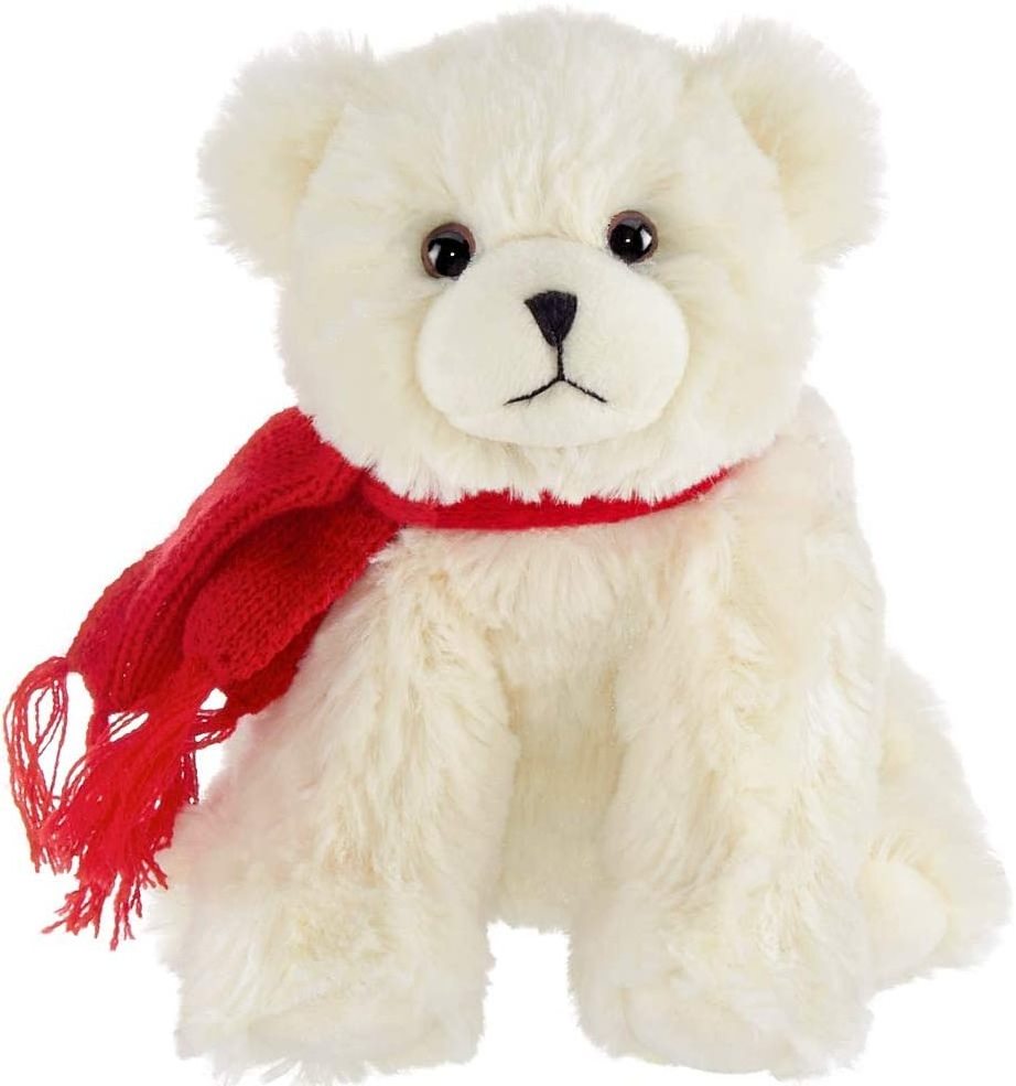 Super Soft Kawaii High Quality Christmas Polar Bears Decoration Soft White Polar Bear with Red Scarf Xmas Decor