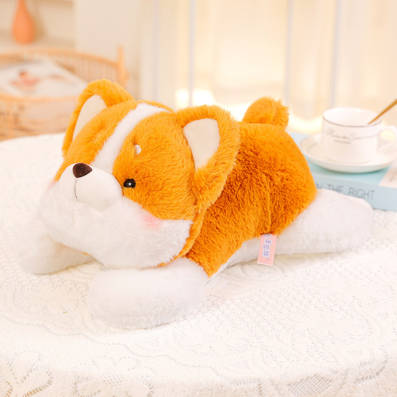 25cm 40cm 55cm Super Soft Corgi Stuffed Animal Toys Adorable Papa Corgi Dog Plush Animal Pillow Home Decor