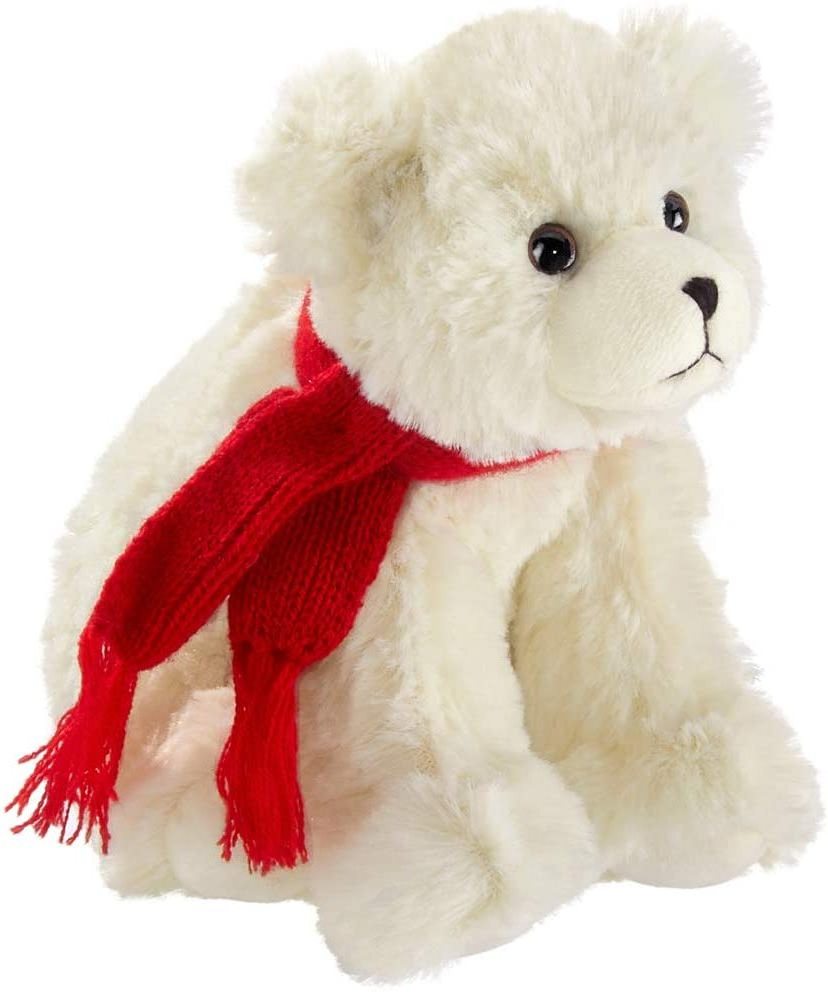 Super Soft Kawaii High Quality Christmas Polar Bears Decoration Soft White Polar Bear with Red Scarf Xmas Decor