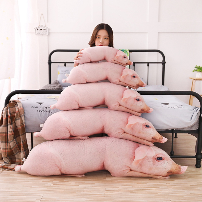 INS Realistic Plush Pig Toy 3D Print Super Soft Squishy Pig Stuffed Animal Toys Home Decor