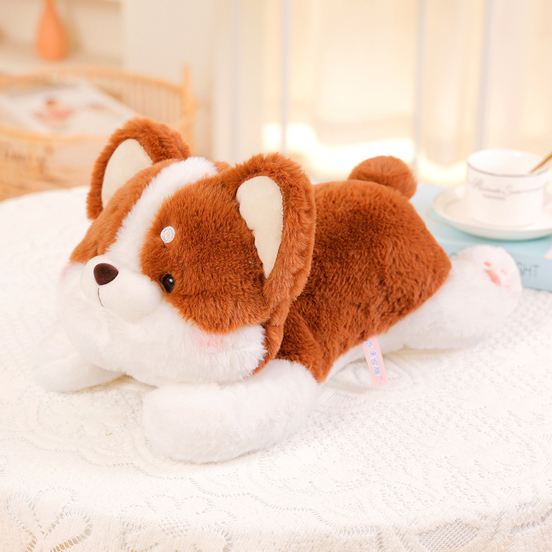 25cm 40cm 55cm Super Soft Corgi Stuffed Animal Toys Adorable Papa Corgi Dog Plush Animal Pillow Home Decor