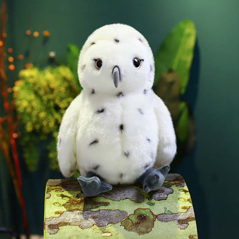 35cm Snowy Owl Plush Stuffed Animal Realistic Plush Owl Toy Custom Simulation Soft Toy Zoo Promotion Gifts