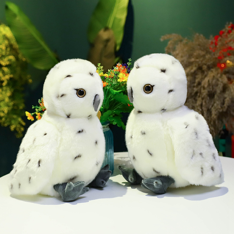 35cm Snowy Owl Plush Stuffed Animal Realistic Plush Owl Toy Custom Simulation Soft Toy Zoo Promotion Gifts