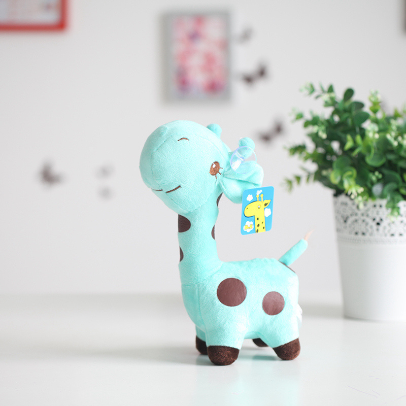 18cm Colorful Soft Giraffe Plush Toy Long Neck Plush Toy Giraffe Promotion Animal Keychain Bag Backpack Ornament  Pendant