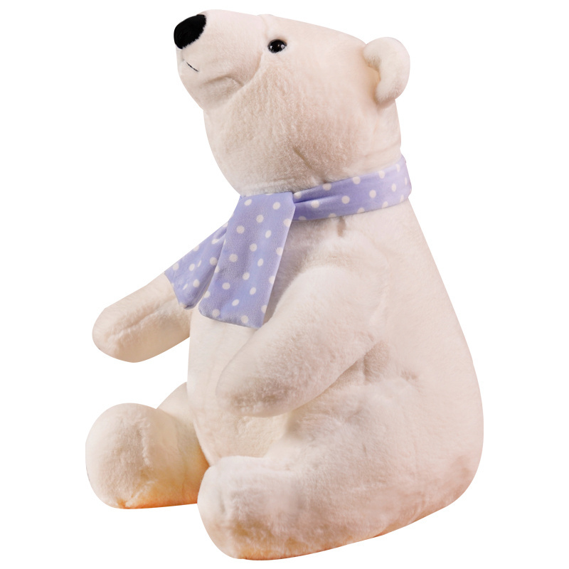 Super Soft Adorable Polar Bear Plush Toy with Scarf Mini Polar Stuffed Toys Promotion Toys