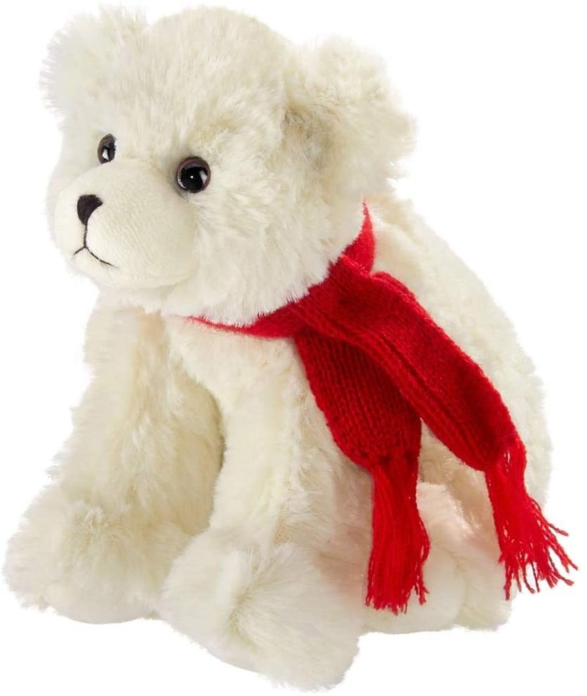 Super Soft Kawaii High Quality Christmas Polar Bears Decoration Soft White Polar Bear with Red Scarf Xmas Decor