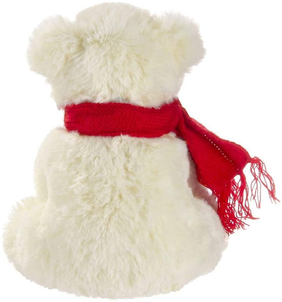 Super Soft Kawaii High Quality Christmas Polar Bears Decoration Soft White Polar Bear with Red Scarf Xmas Decor