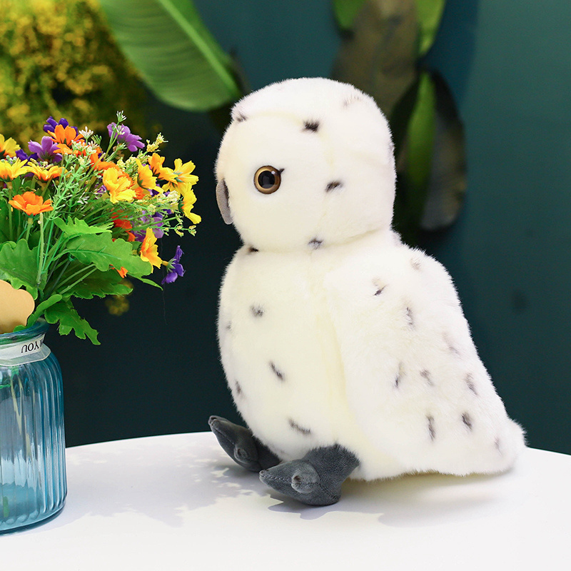 35cm Snowy Owl Plush Stuffed Animal Realistic Plush Owl Toy Custom Simulation Soft Toy Zoo Promotion Gifts