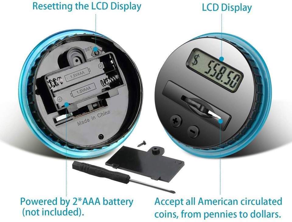 Personal Counter Digital Counting Coin Bank. Piggy Bank Savings Jar for US Coins