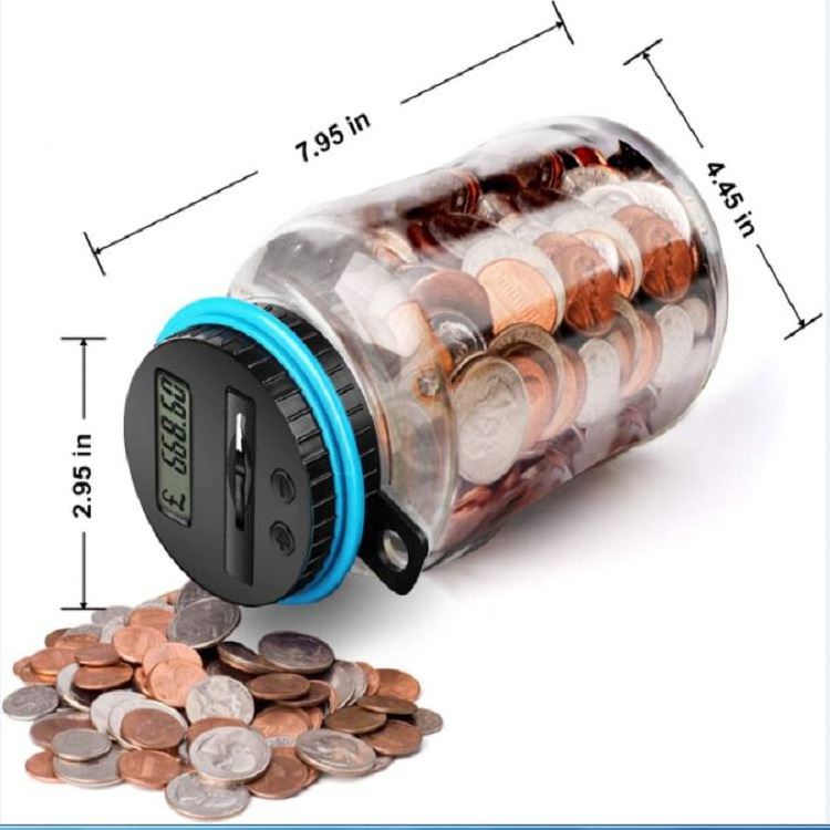 Personal Counter Digital Counting Coin Bank. Piggy Bank Savings Jar for US Coins