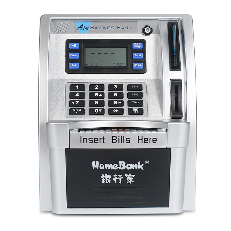 top quality electronic piggy bank alcancia abs coin bank atm money bank with password lock money saving box for kids