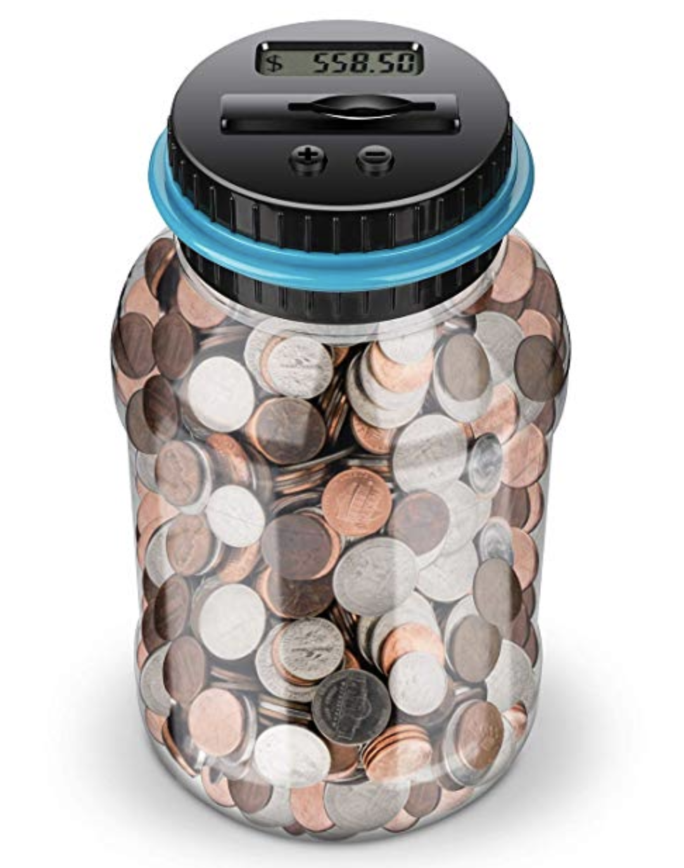 Large Piggy Bank  Digital Coin Counting Bank with LCD Counter 1.8L Capacity Coin Bank Money Jar saving box for Children /Adults