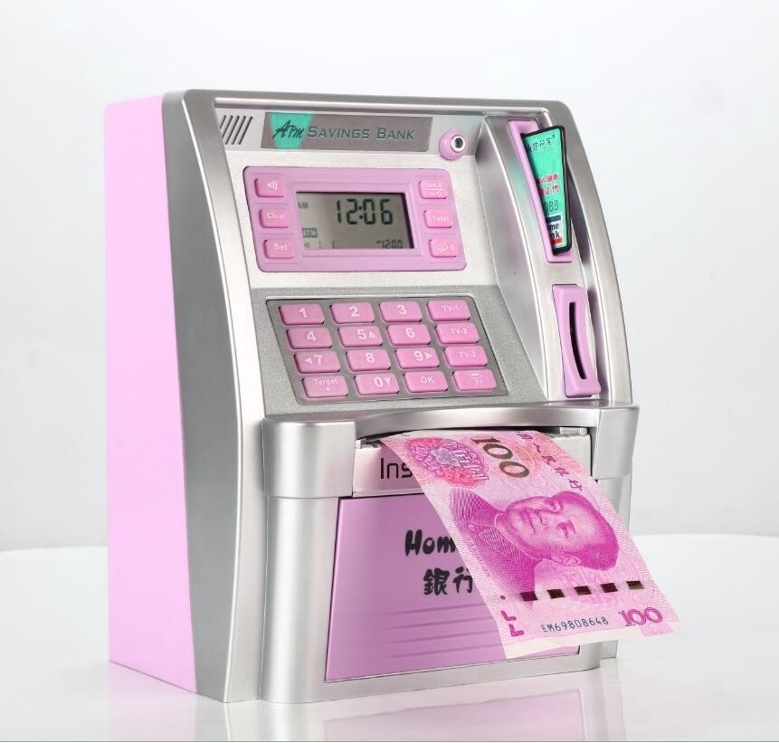 top quality electronic piggy bank alcancia abs coin bank atm money bank with password lock money saving box for kids