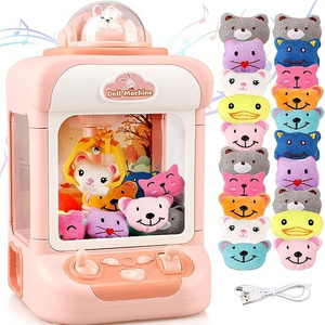 Custom Electronic mini claw doll machine cheap plush toy coin kit for kids small Cute tabletop clip claw doll machine with music