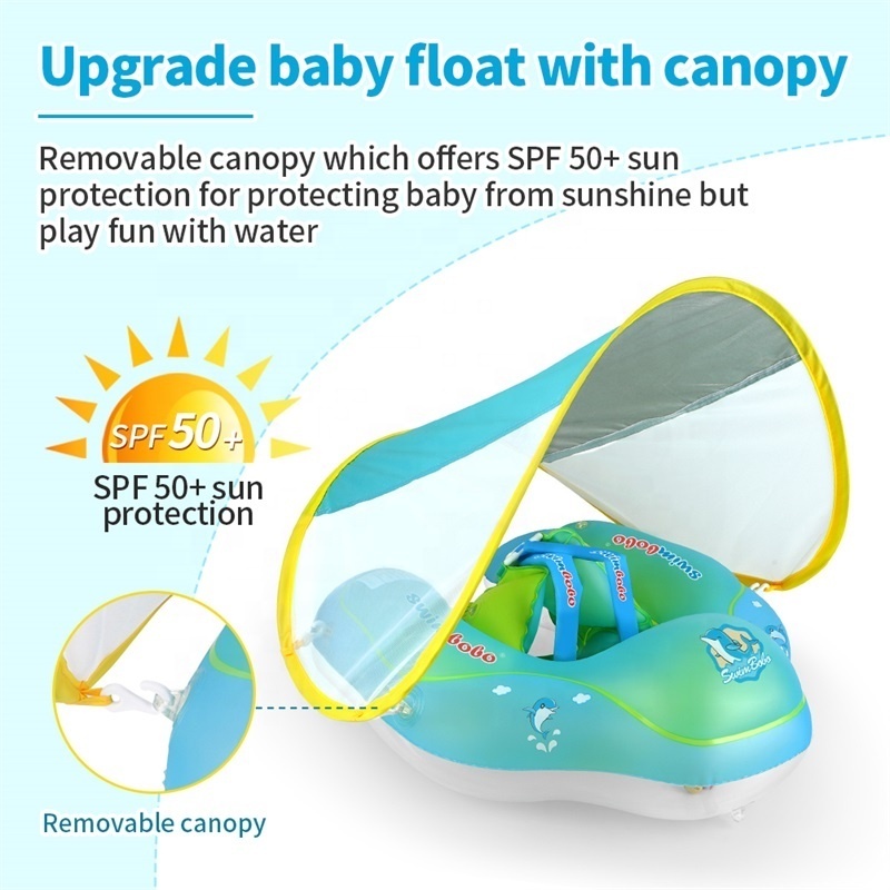 Swimbobo New Innovative Products Children's Seat Swimming Rings Net Kids Inflatable Float Baby Swim Ring In Water With Canopy