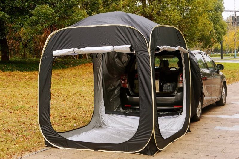 Portable Waterproof Car Rear Tent Bicycle Extension Tent Outdoor Camping Shelter SUV Large Space Trailer Roof Top Tent