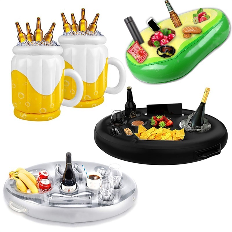 Swimming pool inflatable cup holder customize print water pool float toys Swimming Ring Party Cup holder pool float