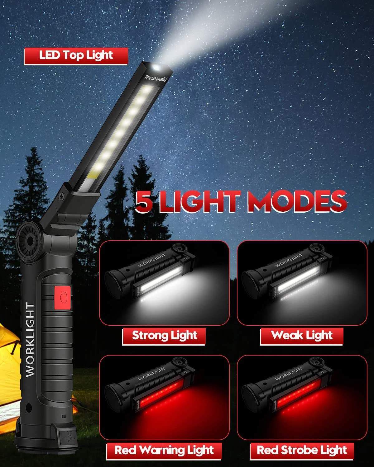 High Lumens Portable In Stock Truck Triop Table Lamp Screwdriver With Worklight And Inspection Flashlight Led Work Light