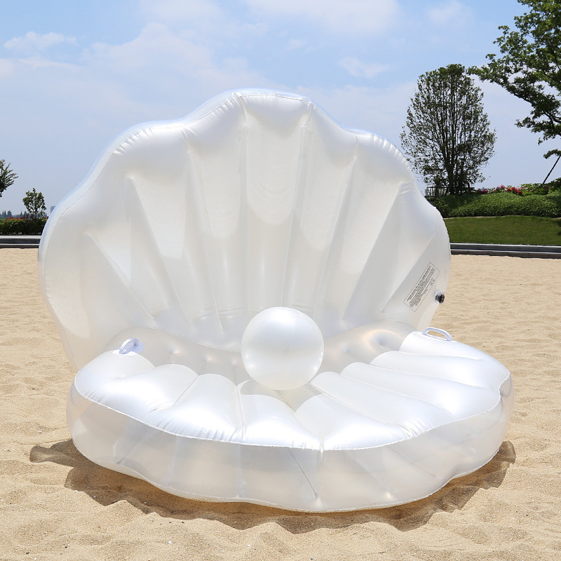 New Arrival floating sea pool Inflatable Seashell Pool Floats with Pearl Ball