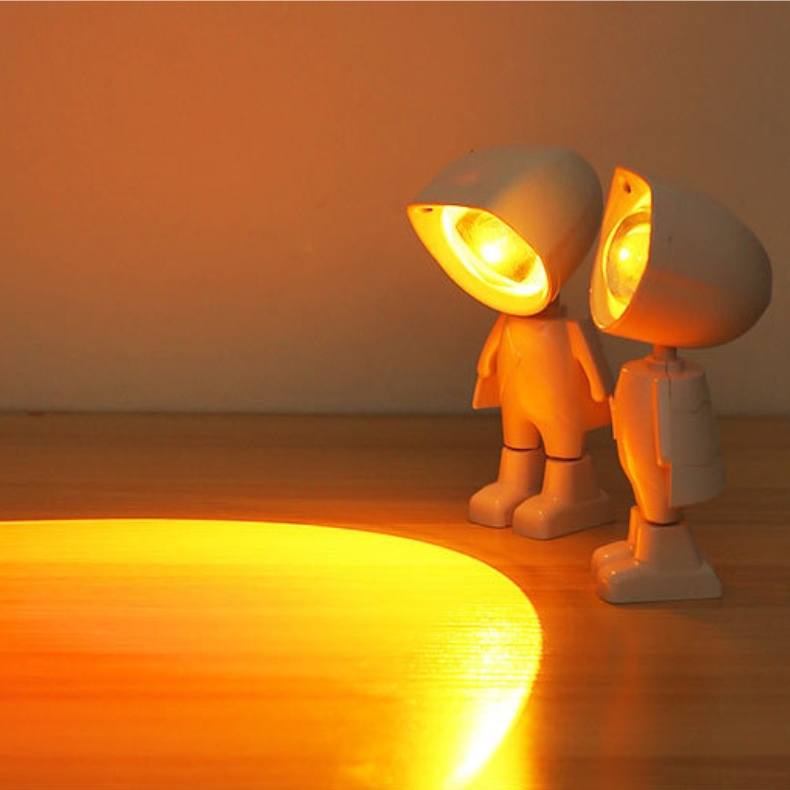 Rechargeable sunset projector robot  night light astronaut projector lights decoration Atmosphere lamp battery power Sunset lamp