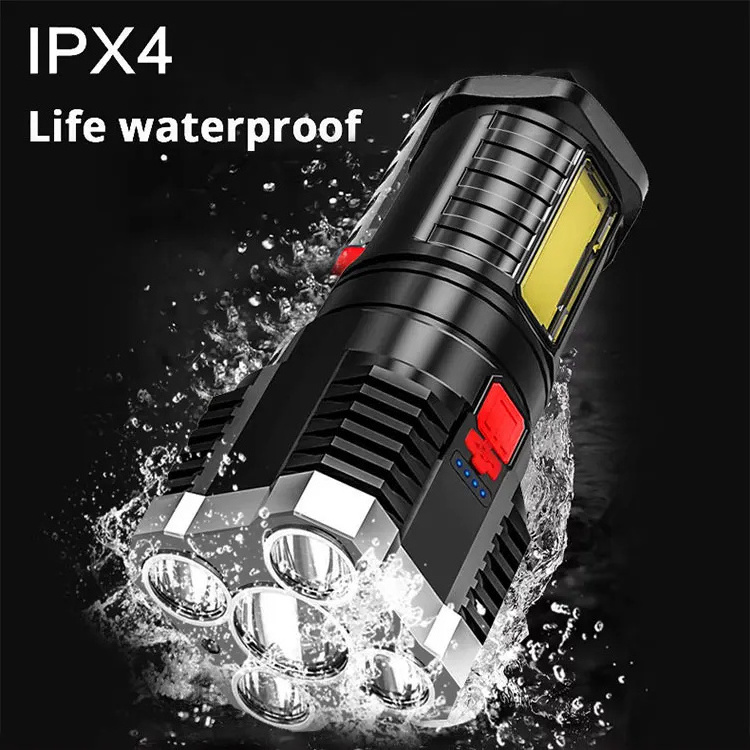 Hand Flashlight 1200-3000 Lumen LED torch flash light Outdoor 1200 Lumen Linterna Waterproof Flashlight Camping Power Bank