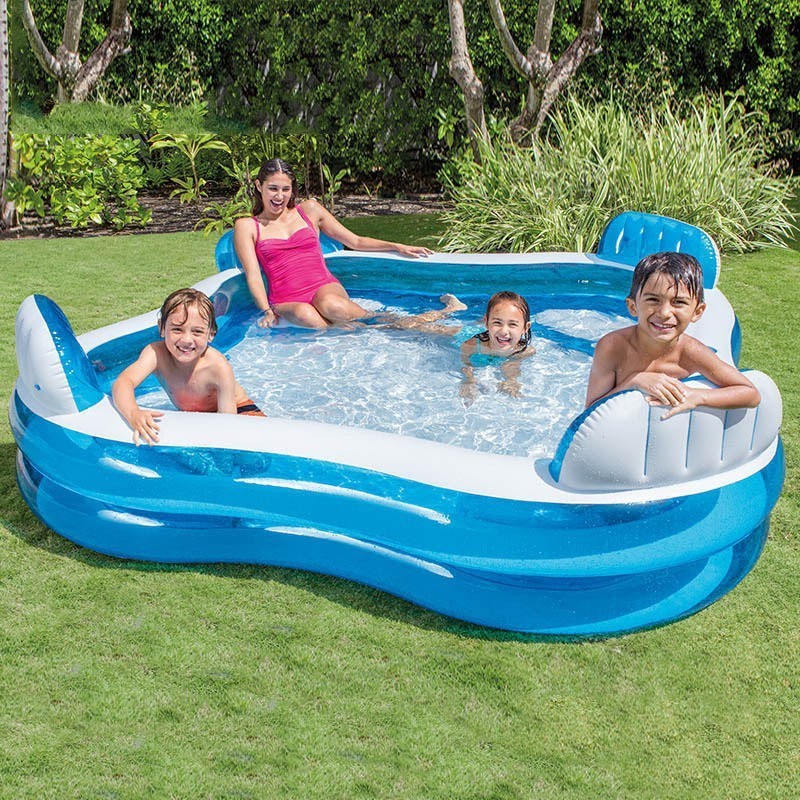 New Version Elegant Family Pool Inflatable Lounge Pool Above Ground Garden Swimming Pool with 4Seats And Backrest