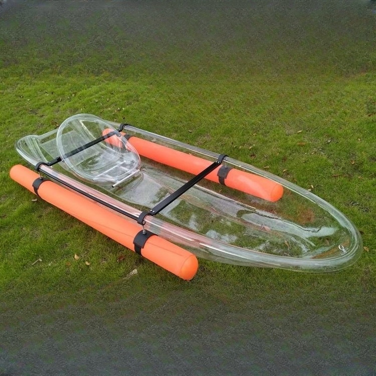 Glass Bottom Canoe See Through Transparent Kayak With Free Accessories with side air bag