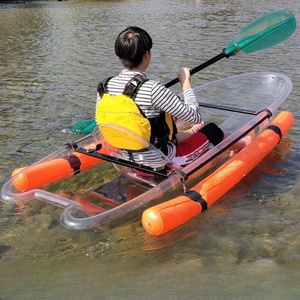 Glass Bottom Canoe See Through Transparent Kayak With Free Accessories with side air bag