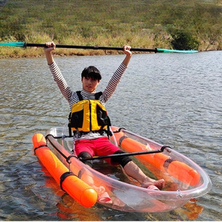 Glass Bottom Canoe See Through Transparent Kayak With Free Accessories with side air bag