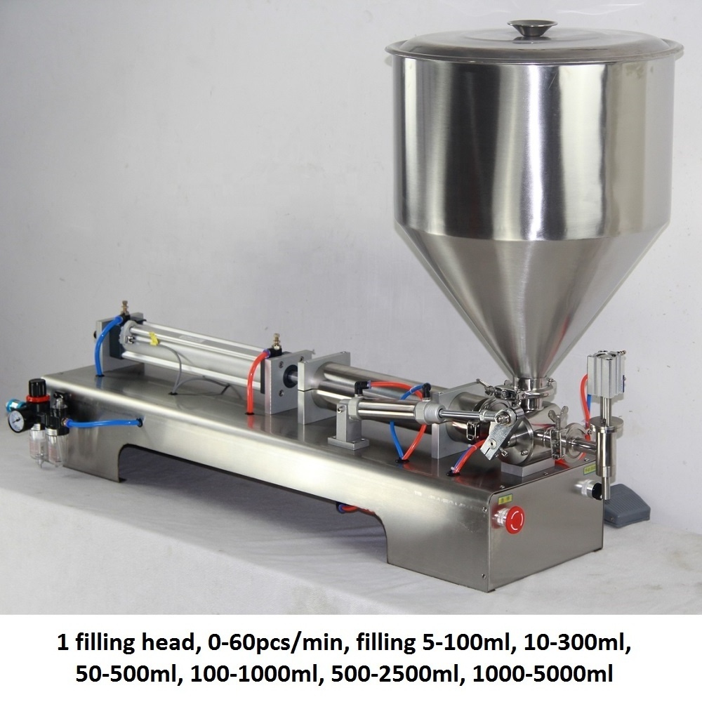 semi - auto lotion bottle filler / cosmetic cream piston filling machine for paste liquid