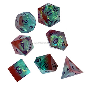 Custom Christmas Dice New Year Gift Manufacturers D20 Sharp Edge Polyhedral Board Game Loaded Dice